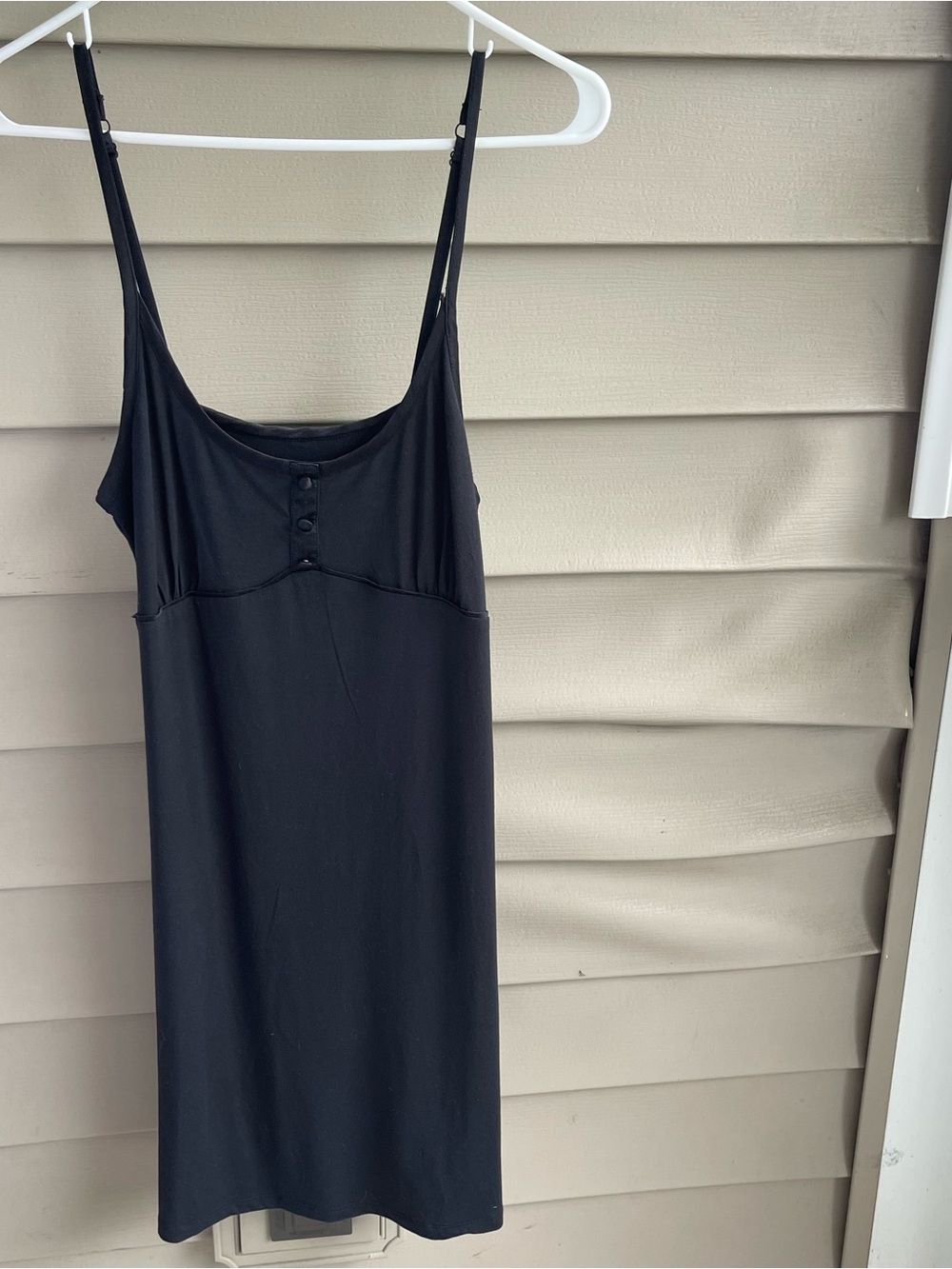 Gap Body Women's Sleep Gown Babydoll Size Medium Black Spaghetti Strap Comfy Y2K